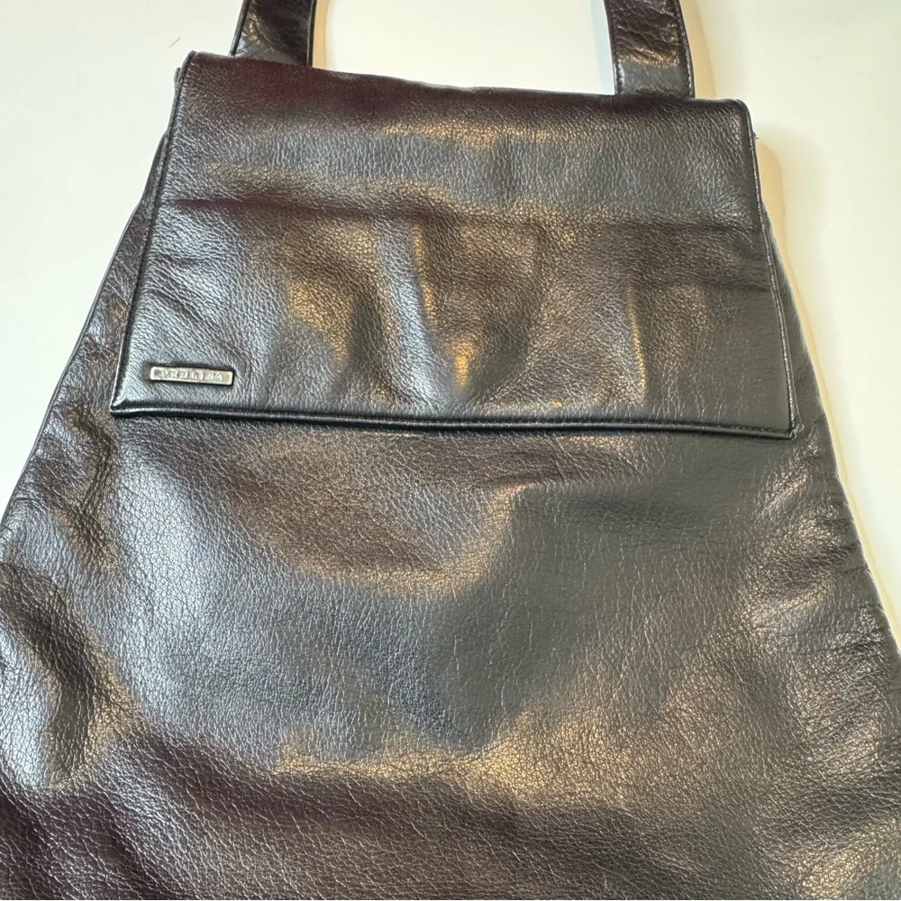 Perlina New York Black Leather Shoulder Bag